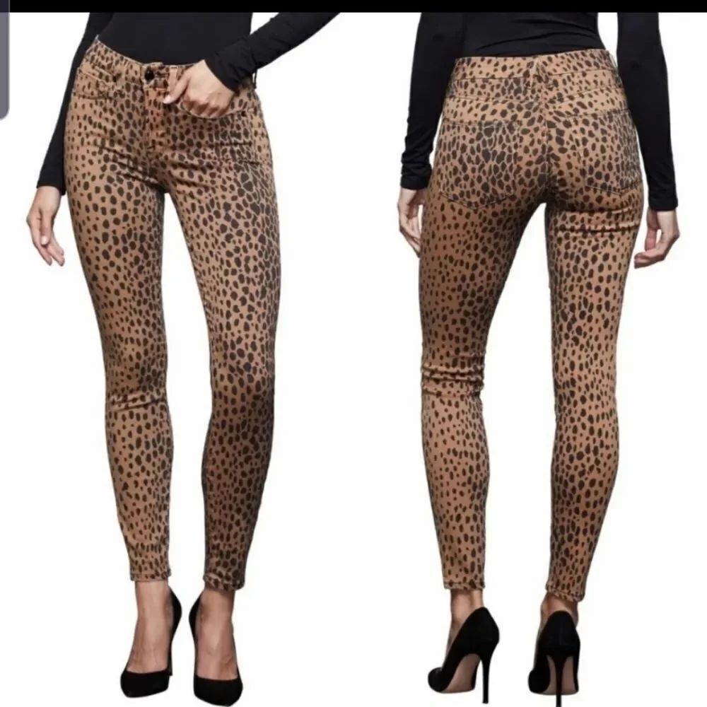Good American good waist skinny leopard jeans sz 4/27